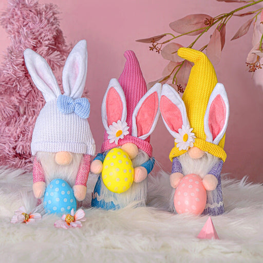 Wholesale Easter Bunny Holding Egg Doll Faceless Old Man Dwarf Doll Fabric Ornament JDC-OS-GangL004 Ornaments 港恋 Wholesale Jewelry JoyasDeChina Joyas De China