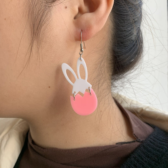 Wholesale Easter Cute Easter Egg Bunny Earrings JDC-ES-XUEP007 Earrings 雪帕 Wholesale Jewelry JoyasDeChina Joyas De China