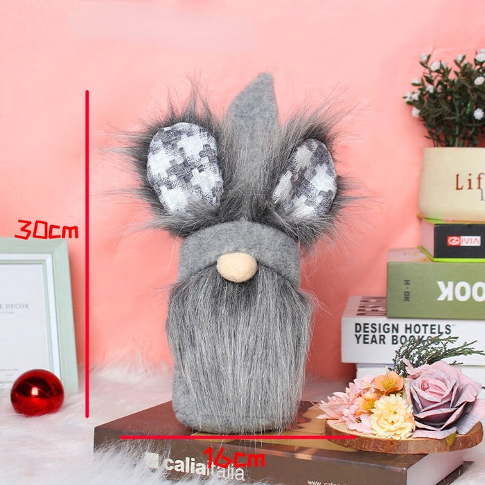 Wholesale Easter Faceless Gnome Doll Rabbit Fabric Filled Cotton Ornament JDC-OS-GangL009 Ornaments 港恋 grey Wholesale Jewelry JoyasDeChina Joyas De China