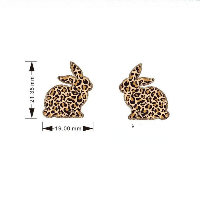 Wholesale Easter leopard print rabbit earrings JDC-ES-XUEP004 Earrings 雪帕 1 Wholesale Jewelry JoyasDeChina Joyas De China