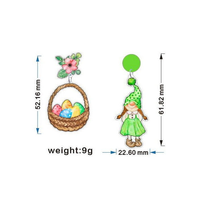 Wholesale Easter Pygmy Goblin Holiday Rabbit Turnip Truck Egg Dwarf Earrings JDC-ES-XUEP002 Earrings 雪帕 Wholesale Jewelry JoyasDeChina Joyas De China