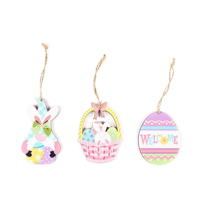 Wholesale Easter Wood Egg Pendant Egg Basket Listing Easter Rabbit Small Pendant MOQ≥2 JDC-PT-ChuangY001 创艺 Wholesale Jewelry JoyasDeChina Joyas De China