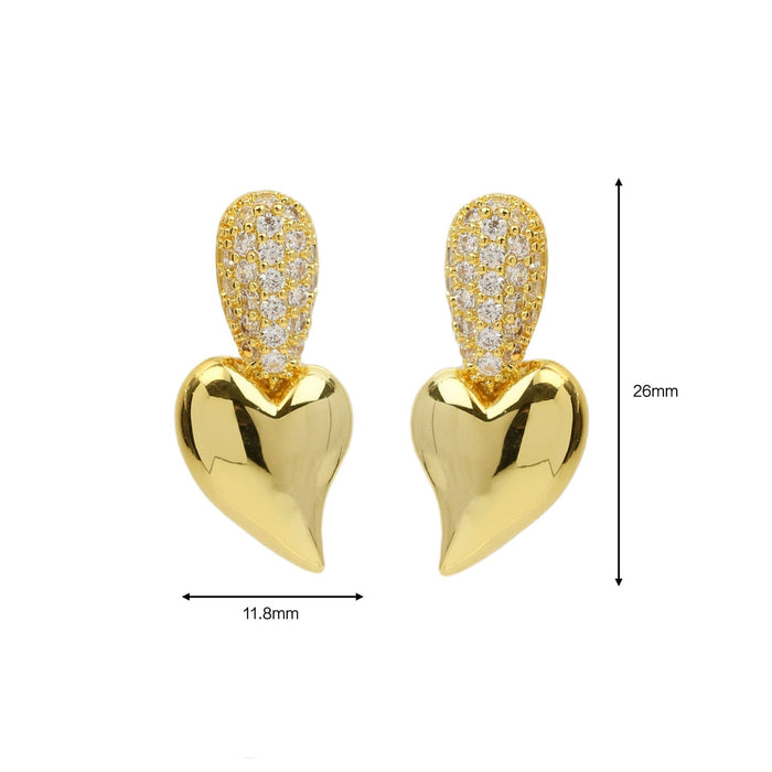 Wholesale elegant 18K gold brass love pendant earrings ladies earrings Earrings JoyasDeChina Wholesale Jewelry JoyasDeChina Joyas De China