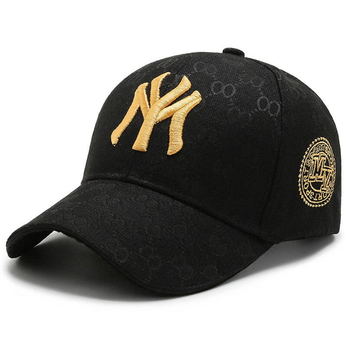 Wholesale Embroidered Letter Hat Cotton Baseball Hat (F) JDC-FH-Aoteng001 Fashionhat 澳腾 black gold embroidery adjustable Wholesale Jewelry JoyasDeChina Joyas De China