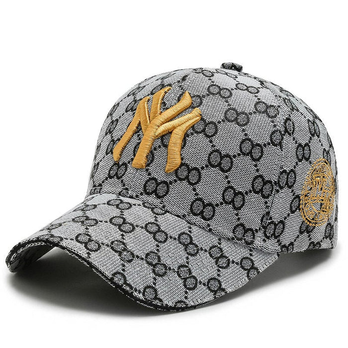 Wholesale Embroidered Letter Hat Cotton Baseball Hat (F) JDC-FH-Aoteng001 Fashionhat 澳腾 grey gold embroidery adjustable Wholesale Jewelry JoyasDeChina Joyas De China