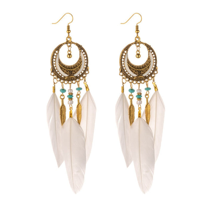 Wholesale Feather Tassel Alloy Earrings JDC-ES-Daiq011 Earrings 黛茜 Wholesale Jewelry JoyasDeChina Joyas De China