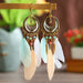 Wholesale Feather Tassel Alloy Earrings JDC-ES-Daiq011 Earrings 黛茜 DC1446-7 Wholesale Jewelry JoyasDeChina Joyas De China