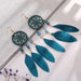 Wholesale Feather Tassel Plated Metal Dream Catcher Earrings JDC-ES-Daiq002 Earrings 黛茜 Wholesale Jewelry JoyasDeChina Joyas De China