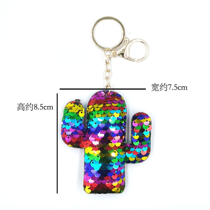 Wholesale Fish Scale Sequins PET Alloy Keychain JDC-KC-DY010 Keychains 围颂 Wholesale Jewelry JoyasDeChina Joyas De China