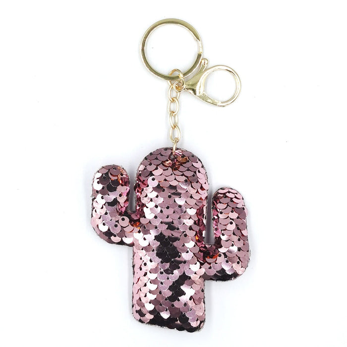 Wholesale Fish Scale Sequins PET Alloy Keychain JDC-KC-DY010 Keychains 围颂 pink golden chain Wholesale Jewelry JoyasDeChina Joyas De China