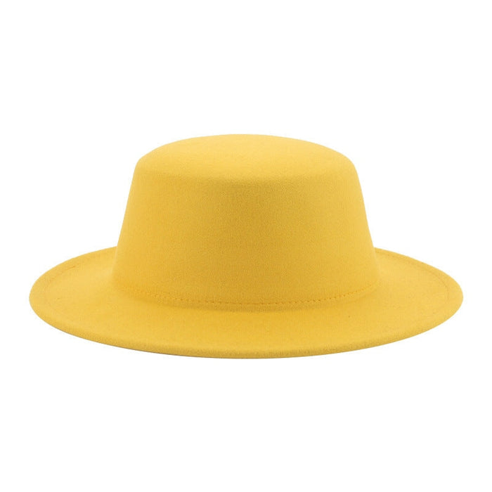 Wholesale flat hat woolen wide brim hat JDC-FH-Guanchuan006 Fashionhat 冠川 Wholesale Jewelry JoyasDeChina Joyas De China