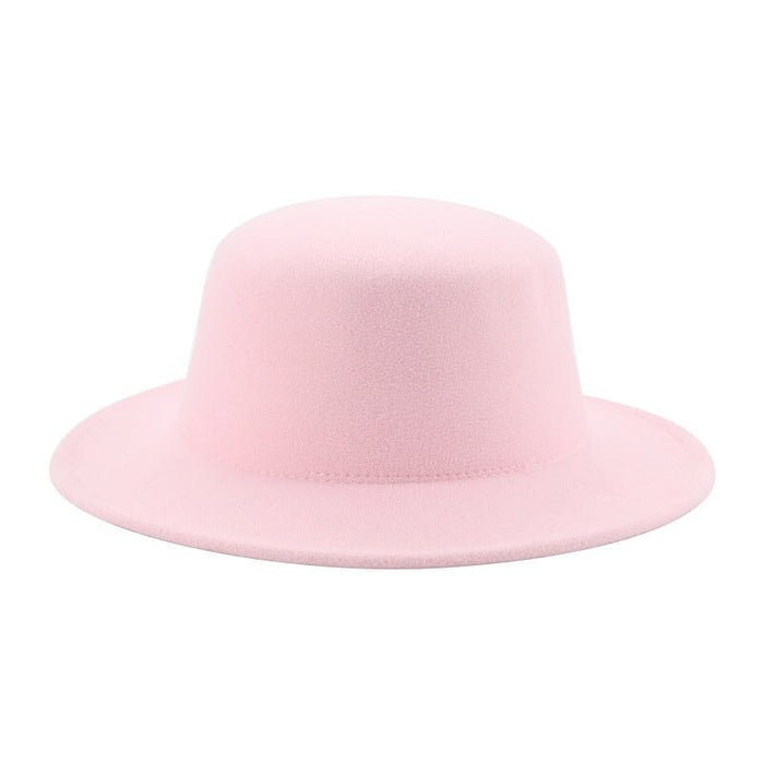 Wholesale flat hat woolen wide brim hat JDC-FH-Guanchuan006 Fashionhat 冠川 Pink M(56-58cm) Wholesale Jewelry JoyasDeChina Joyas De China