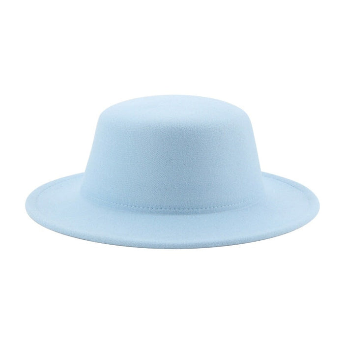 Wholesale flat hat woolen wide brim hat JDC-FH-Guanchuan006 Fashionhat 冠川 sky blue M(56-58cm) Wholesale Jewelry JoyasDeChina Joyas De China