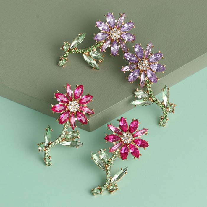 Wholesale flower alloy earringsJDC-ES-LIUM015 Earrings 榴芒 Wholesale Jewelry JoyasDeChina Joyas De China