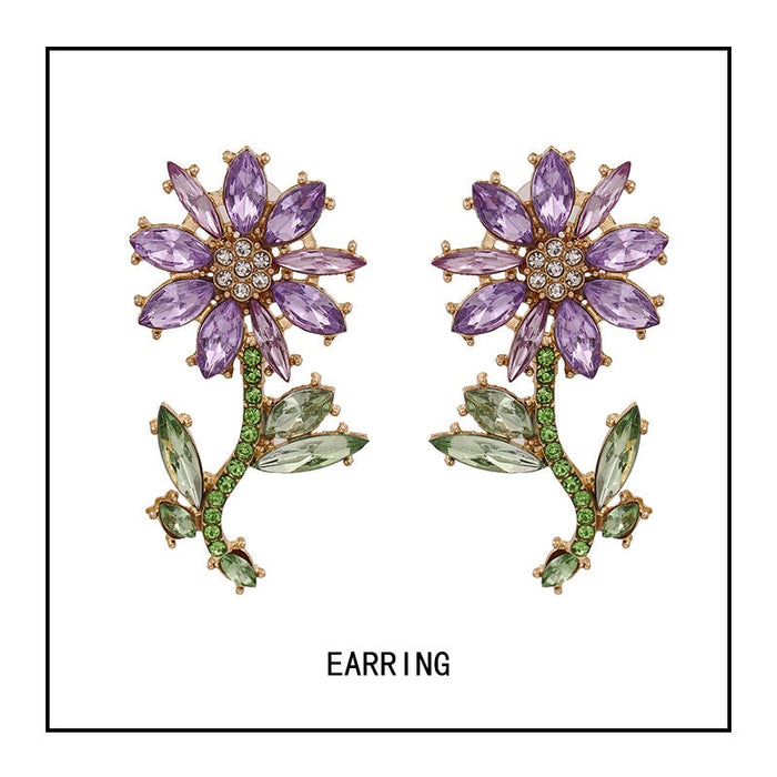 Wholesale flower alloy earringsJDC-ES-LIUM015 Earrings 榴芒 Wholesale Jewelry JoyasDeChina Joyas De China