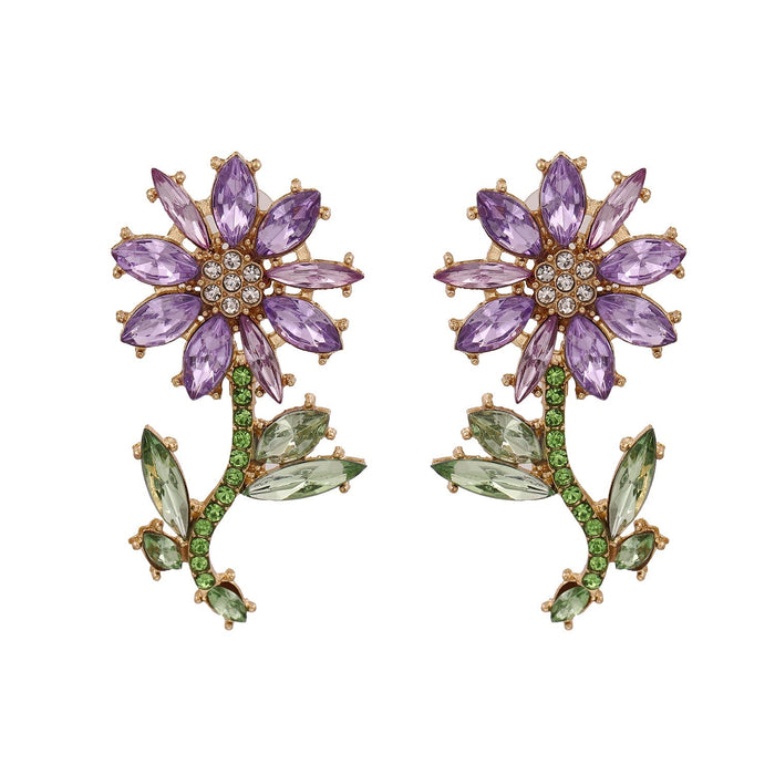 Wholesale flower alloy earringsJDC-ES-LIUM015 Earrings 榴芒 54042-PP(purple) Wholesale Jewelry JoyasDeChina Joyas De China