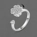 Wholesale Four Leaf Clover Rotating Electroplated Copper Rhinestone Ring JDC-RS-YZM084 Rings 伊之美 Wholesale Jewelry JoyasDeChina Joyas De China