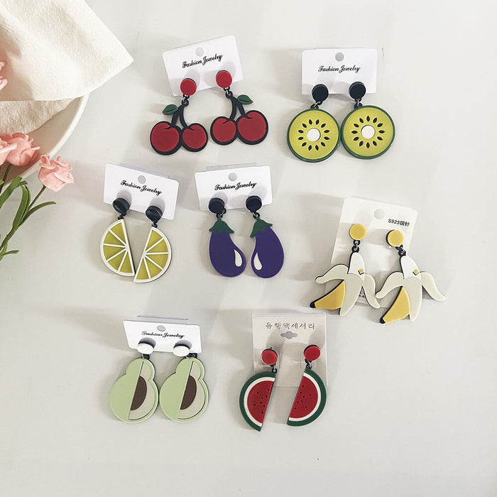 Wholesale fruit acrylic earrings JDC-ES-LIUM046 Earrings 榴芒 Wholesale Jewelry JoyasDeChina Joyas De China