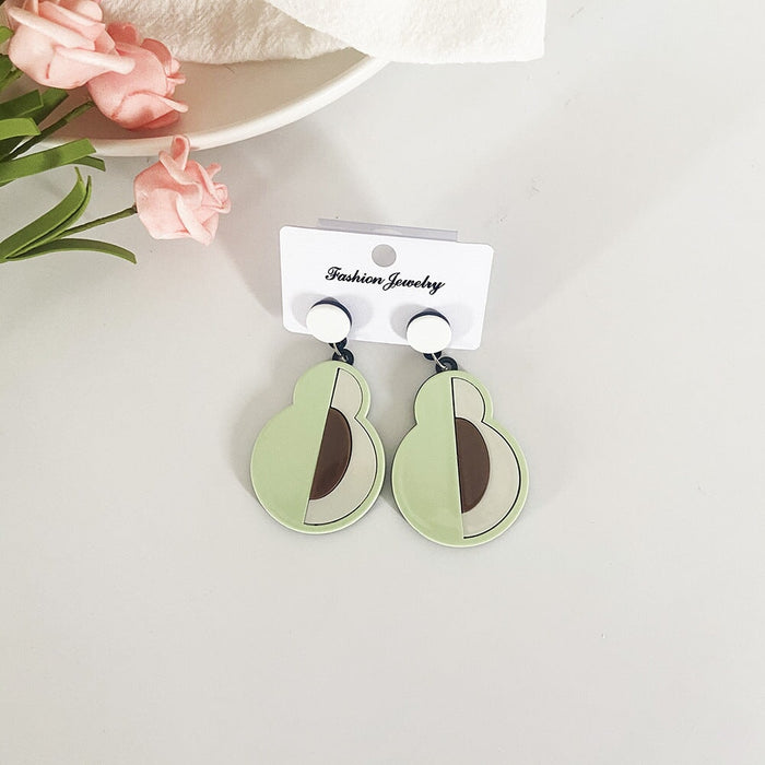 Wholesale fruit acrylic earrings JDC-ES-LIUM046 Earrings 榴芒 avocado Wholesale Jewelry JoyasDeChina Joyas De China