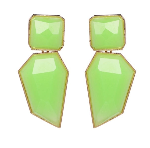 wholesale Geometric acrylic earrings JDC-ES-f102 earrings JoyasDeChina Green Wholesale Jewelry JoyasDeChina Joyas De China