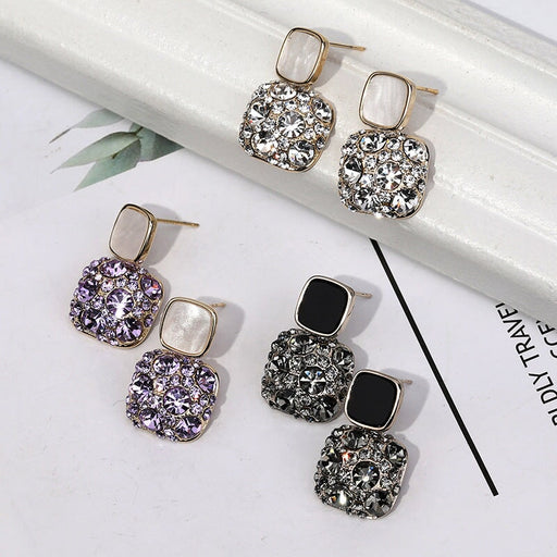 Wholesale geometric alloy black stud earrings JDC-ES-Jiaow004 Earrings 娇婉 Wholesale Jewelry JoyasDeChina Joyas De China