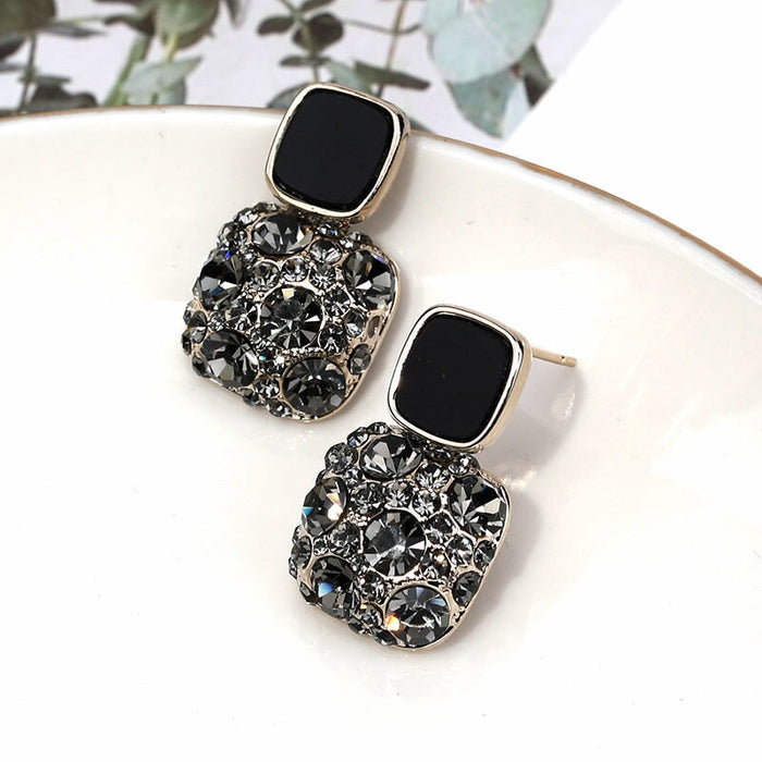 Wholesale geometric alloy black stud earrings JDC-ES-Jiaow004 Earrings 娇婉 Wholesale Jewelry JoyasDeChina Joyas De China