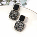 Wholesale geometric alloy black stud earrings JDC-ES-Jiaow004 Earrings 娇婉 Ash Wholesale Jewelry JoyasDeChina Joyas De China