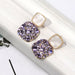 Wholesale geometric alloy black stud earrings JDC-ES-Jiaow004 Earrings 娇婉 purple Wholesale Jewelry JoyasDeChina Joyas De China