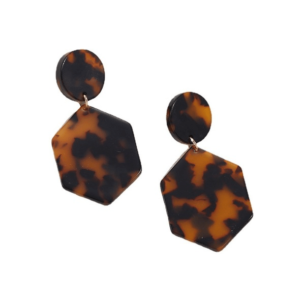 Wholesale Geometric Circle Acetate Sheet Acrylic Resin Leopard Print Earrings JDC-ES-Ruol006 Earrings 若龙 Wholesale Jewelry JoyasDeChina Joyas De China