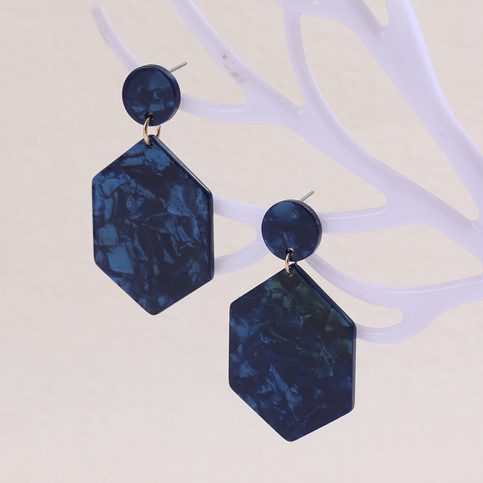 Wholesale Geometric Circle Acetate Sheet Acrylic Resin Leopard Print Earrings JDC-ES-Ruol006 Earrings 若龙 Blue A11-1-3-5 Wholesale Jewelry JoyasDeChina Joyas De China