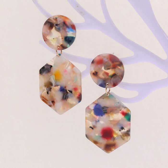 Wholesale Geometric Circle Acetate Sheet Acrylic Resin Leopard Print Earrings JDC-ES-Ruol006 Earrings 若龙 Color A11-1-3-3 Wholesale Jewelry JoyasDeChina Joyas De China