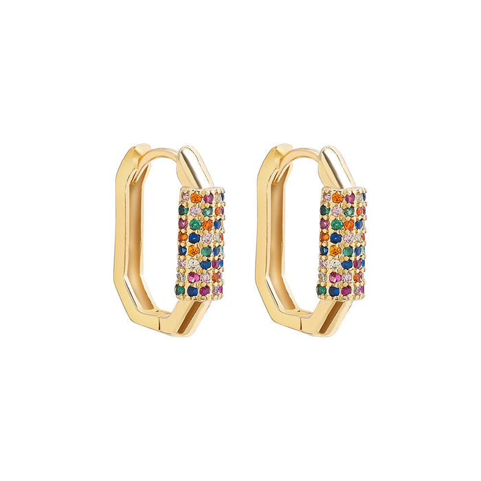 Wholesale Geometric Metal Hoop Earrings JDC-ES-Ruol002 Earrings 若龙 Three styles A17-2-2-6 Wholesale Jewelry JoyasDeChina Joyas De China