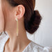 Wholesale geometric multilayer crystal tassel earrings JDC-ES-Sideng031 Earrings 思登 Wholesale Jewelry JoyasDeChina Joyas De China