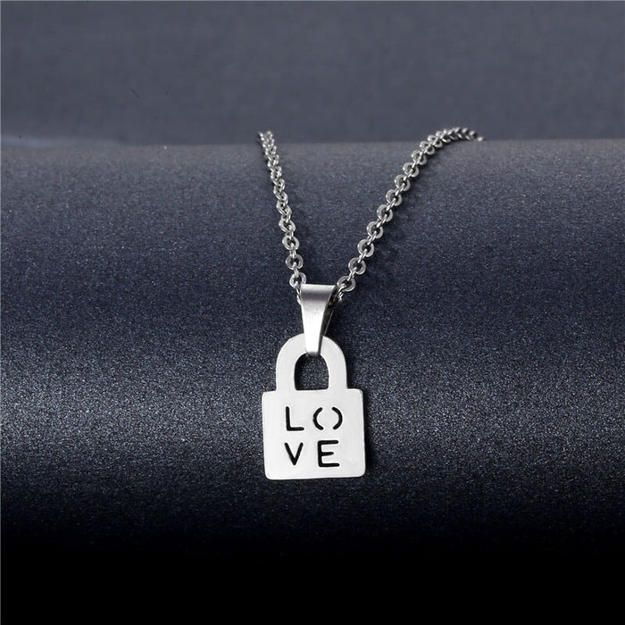 Wholesale Geometric Silver Stainless Steel Floral Heart Necklace JDC-ES-MINGM005 necklaces 敏萌 Wholesale Jewelry JoyasDeChina Joyas De China