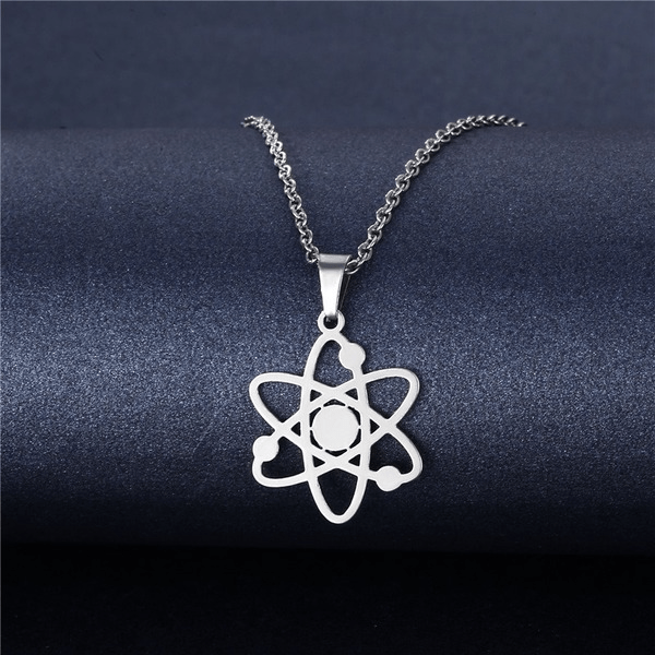 Wholesale Geometric Silver Stainless Steel Floral Heart Necklace JDC-ES-MINGM007 necklaces 敏萌 Wholesale Jewelry JoyasDeChina Joyas De China