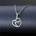 Wholesale Geometric Silver Stainless Steel Floral Heart Necklace JDC-ES-MINGM007 necklaces 敏萌 Wholesale Jewelry JoyasDeChina Joyas De China