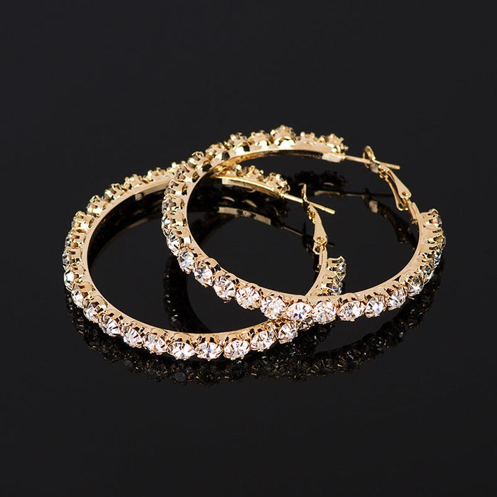 Wholesale Geometry Single Rhinestone Stud Earrings JDC-ES-ZHONGW030 Earrings 众薇 Wholesale Jewelry JoyasDeChina Joyas De China