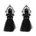 Wholesale glass tassel earrings JDC-ES-LIUM028 Earrings 榴芒 black Wholesale Jewelry JoyasDeChina Joyas De China