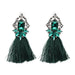 Wholesale glass tassel earrings JDC-ES-LIUM028 Earrings 榴芒 green Wholesale Jewelry JoyasDeChina Joyas De China