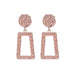 Wholesale Gold Frosted Square Embossed Vintage Earrings JDC-ES-D610 Earrings 晴雯 Rose gold 1960 Wholesale Jewelry JoyasDeChina Joyas De China