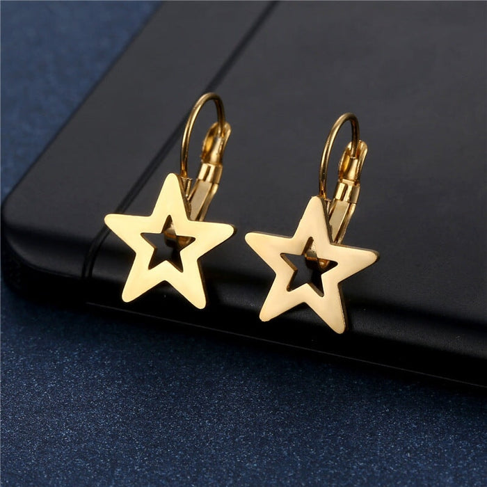 Wholesale Gold Heart Geometric Stainless Steel Earrings JDC-ES-MINGM025 Earrings 敏萌 EZ61 Wholesale Jewelry JoyasDeChina Joyas De China