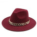 Wholesale Gold Necklace Felt Hat Flat Brim Big Brim Jazz Wool Top Hat JDC-FH-Guanchuan001 Fashionhat 冠川 Wholesale Jewelry JoyasDeChina Joyas De China