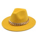 Wholesale Gold Necklace Felt Hat Flat Brim Big Brim Jazz Wool Top Hat JDC-FH-Guanchuan001 Fashionhat 冠川 Wholesale Jewelry JoyasDeChina Joyas De China