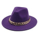 Wholesale Gold Necklace Felt Hat Flat Brim Big Brim Jazz Wool Top Hat JDC-FH-Guanchuan001 Fashionhat 冠川 Wholesale Jewelry JoyasDeChina Joyas De China