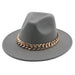 Wholesale Gold Necklace Felt Hat Flat Brim Big Brim Jazz Wool Top Hat JDC-FH-Guanchuan001 Fashionhat 冠川 Wholesale Jewelry JoyasDeChina Joyas De China