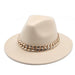 Wholesale Gold Necklace Felt Hat Flat Brim Big Brim Jazz Wool Top Hat JDC-FH-Guanchuan001 Fashionhat 冠川 beige M(56-58cm) Wholesale Jewelry JoyasDeChina Joyas De China