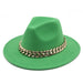 Wholesale Gold Necklace Felt Hat Flat Brim Big Brim Jazz Wool Top Hat JDC-FH-Guanchuan001 Fashionhat 冠川 green M(56-58cm) Wholesale Jewelry JoyasDeChina Joyas De China