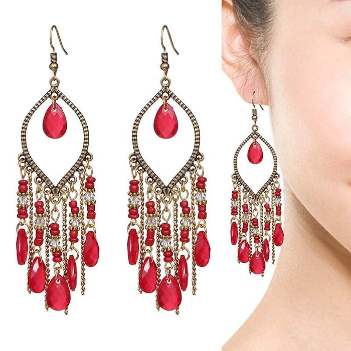 Wholesale Gold Plated Tassel Metal Boho Chain Earrings JDC-ES-Daiq008 Earrings 黛茜 Wholesale Jewelry JoyasDeChina Joyas De China