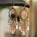 Wholesale Gold Plated Tassel Metal Boho Chain Earrings JDC-ES-Daiq008 Earrings 黛茜 E1819-4 light mixed color Wholesale Jewelry JoyasDeChina Joyas De China