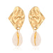 Wholesale Gold Round Crystal Natural Shell Earrings JDC-ES-D773 Earrings 晴雯 01 gold knife type 4549 Yajin Wholesale Jewelry JoyasDeChina Joyas De China